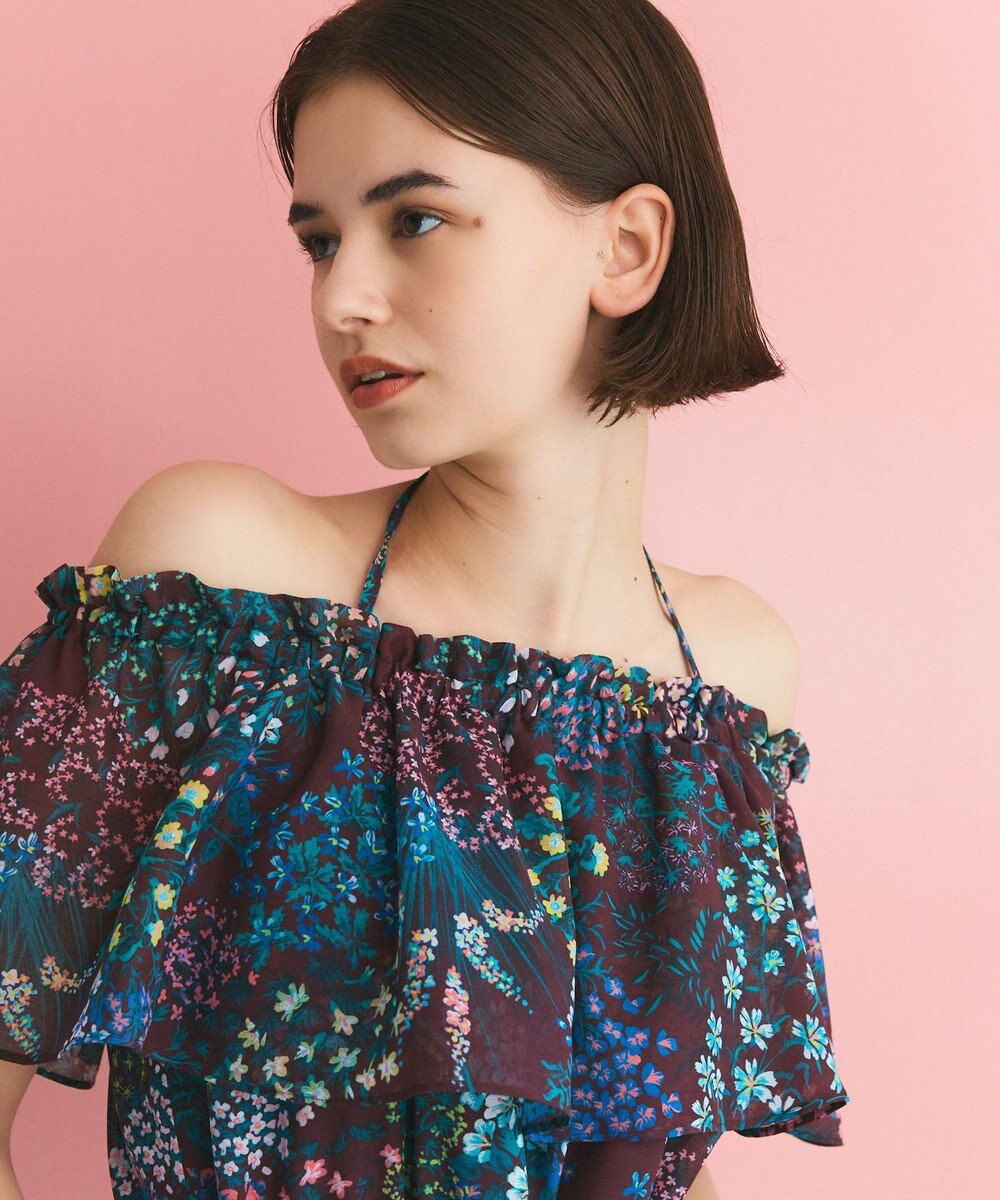 GRACE CONTINENTAL ボタニカルプリントワンピース 