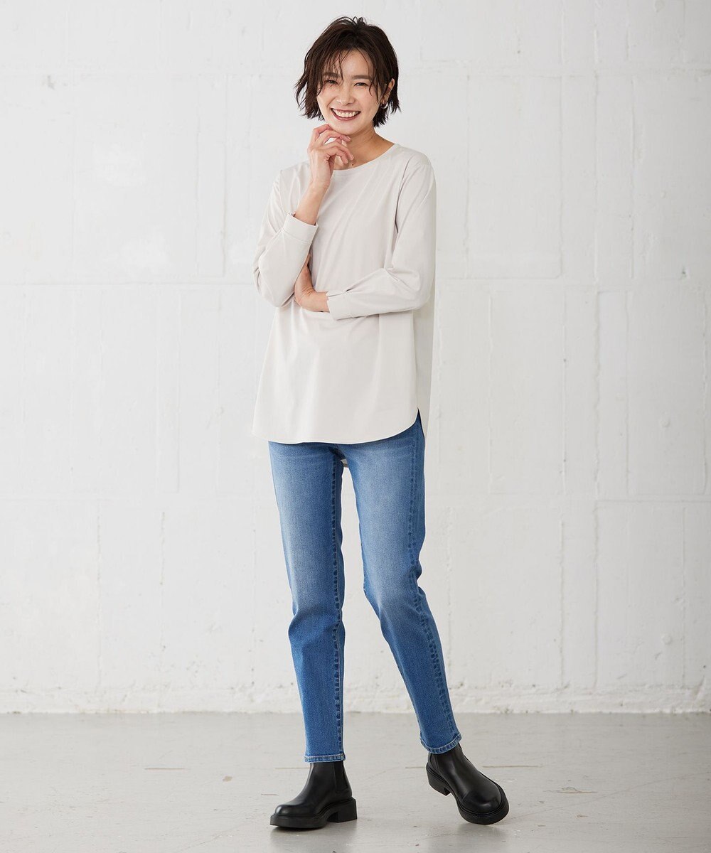 J.PRESS LADIES ベーシックジャージー ロングTシャツ カットソー 