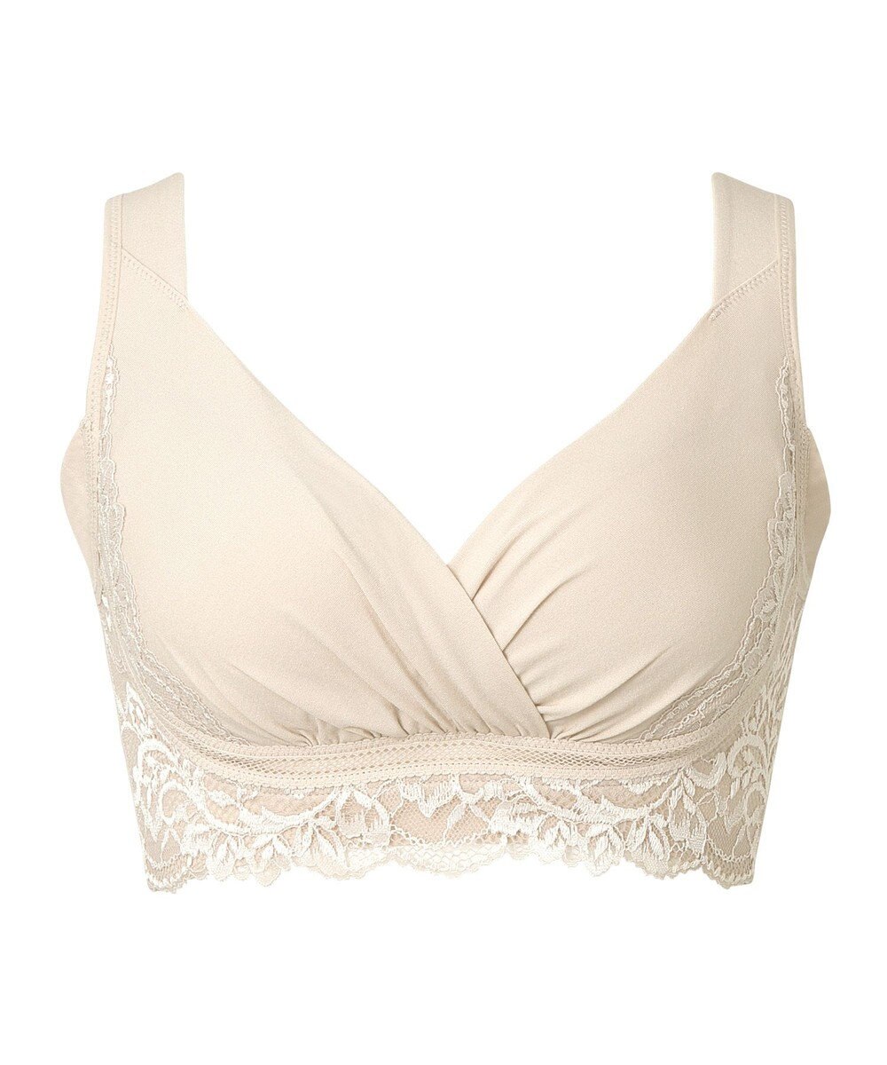 BRADELIS New York 【BRADELIS NewYork peace】綿混キャッチャーカップレースブラ25  ノンワイヤー 補正下着 補整 谷間メイク 