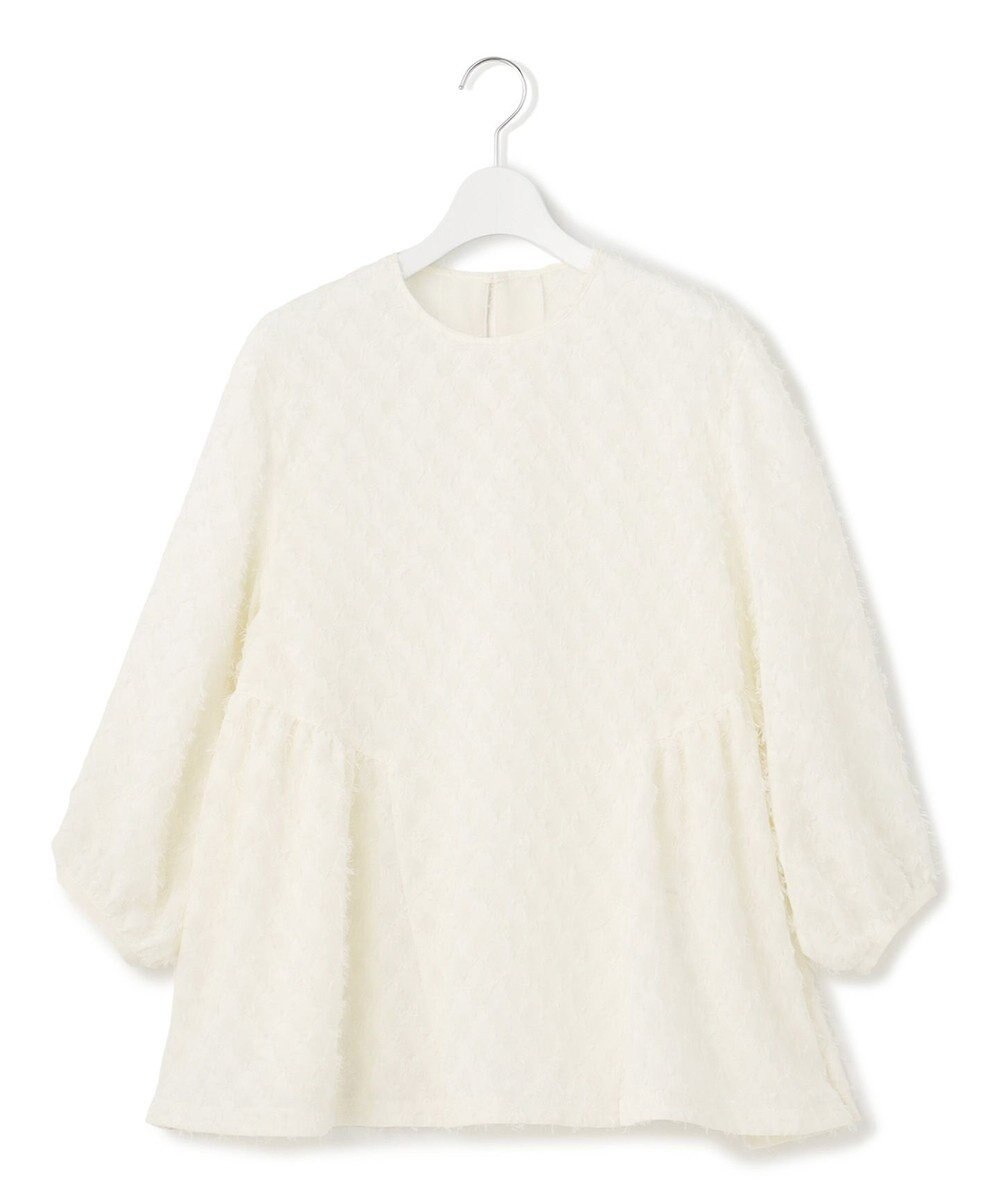 23区 L 【洗える】シアーカットジャカード ブラウス 