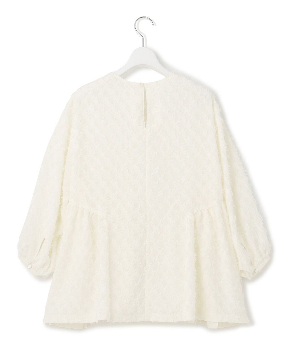 23区 L 【洗える】シアーカットジャカード ブラウス 