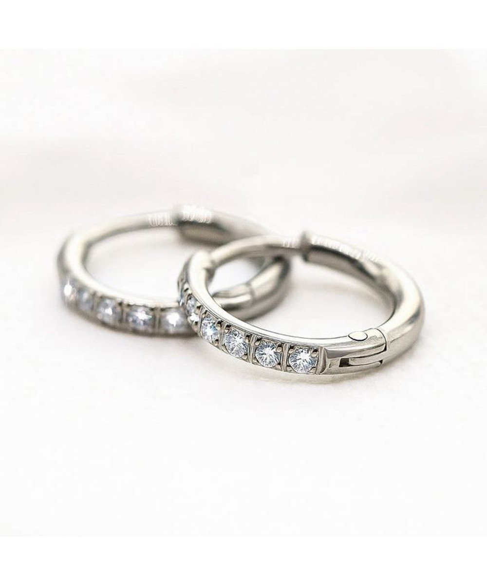 blancotokyo 【金属アレルギー対応】ジルコニアフープピアス CLARA 