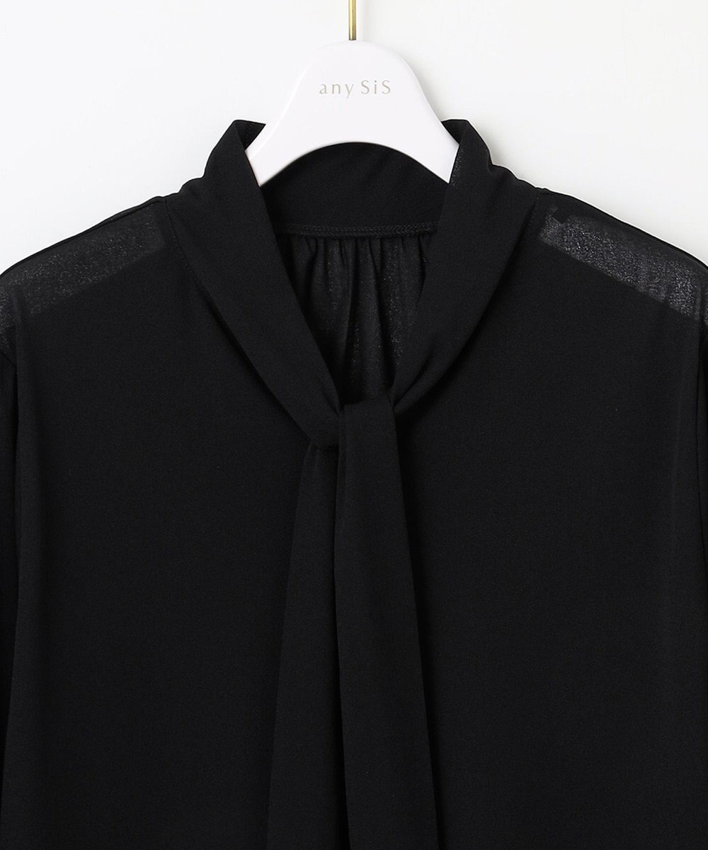 ANY SIS 【前後着用可能】シアー2WAYボウタイ プルオーバー 