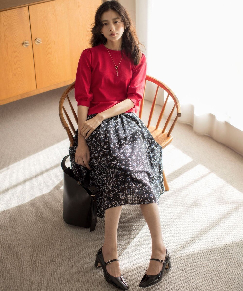 組曲 L フラワードットプリント スカート 