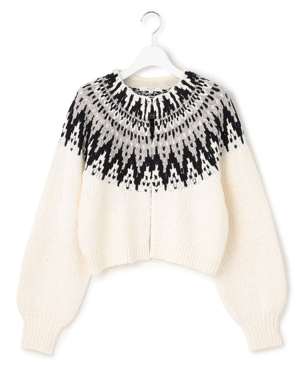 23区 L 【SLOW/一部店舗限定】ジャカード カーディガン 