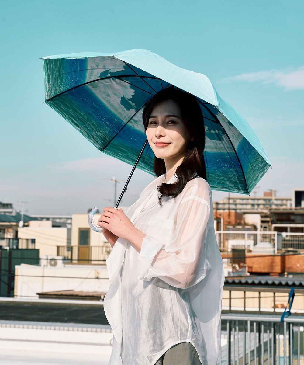 MOONBAT 【ハニカム断熱パラソル】estaa エスタ オーシャンビュー 長傘  晴雨兼用 日傘 遮熱 耐風 50cm 