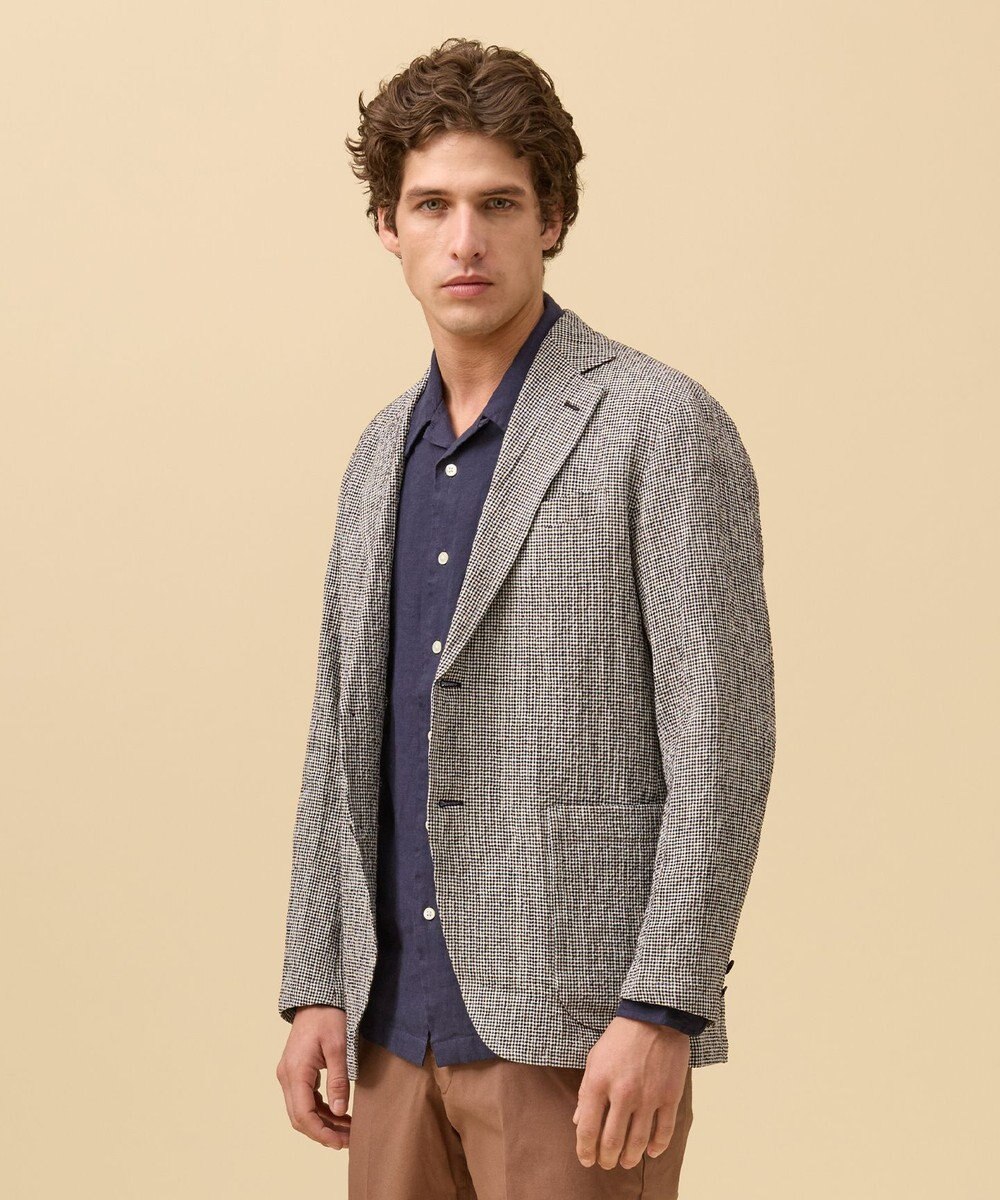 J.PRESS MEN 【SHACKET】ストレッチリネンサッカー ジャケット 