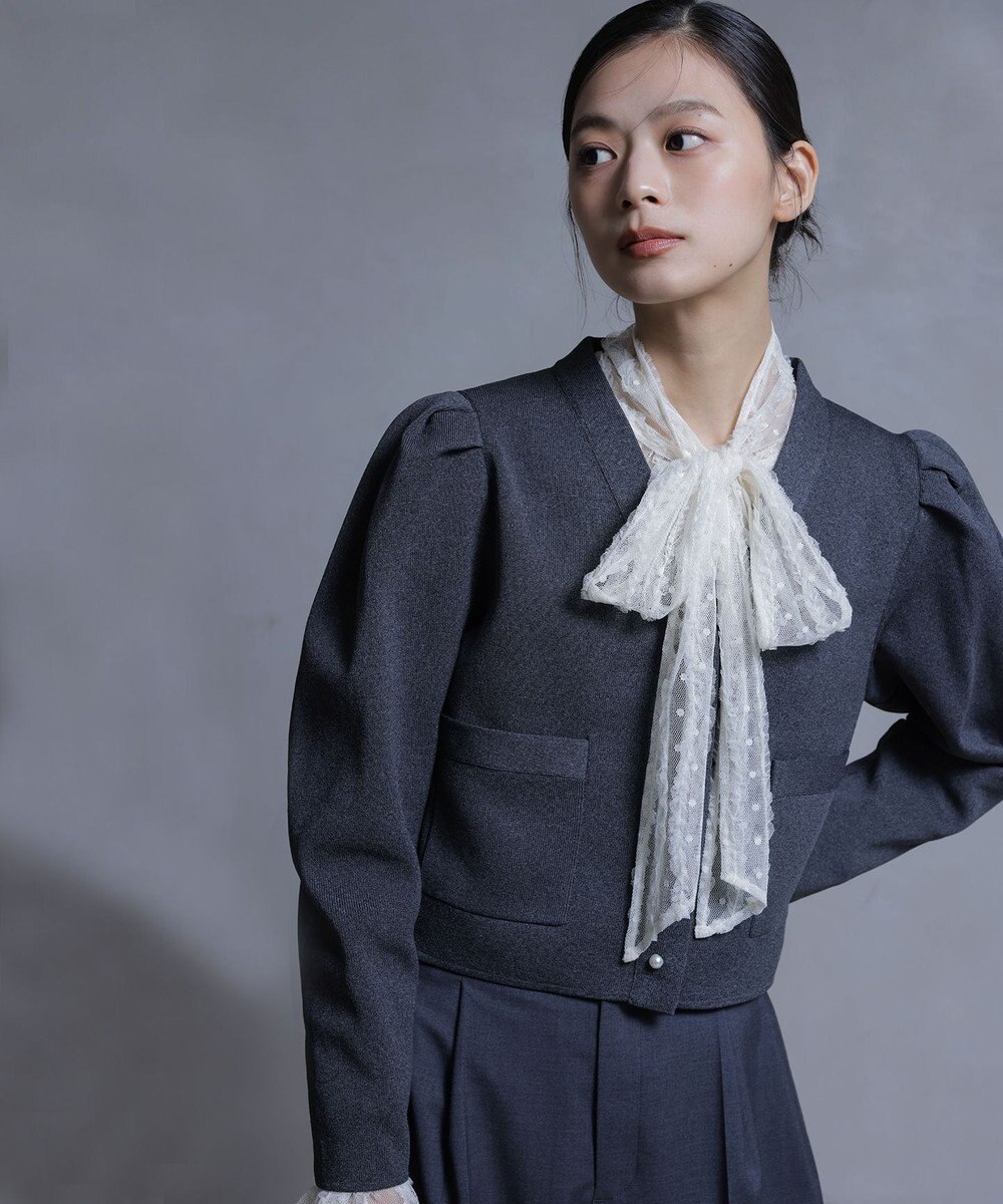 組曲 【前後着用可】チュールフリル ブラウス 