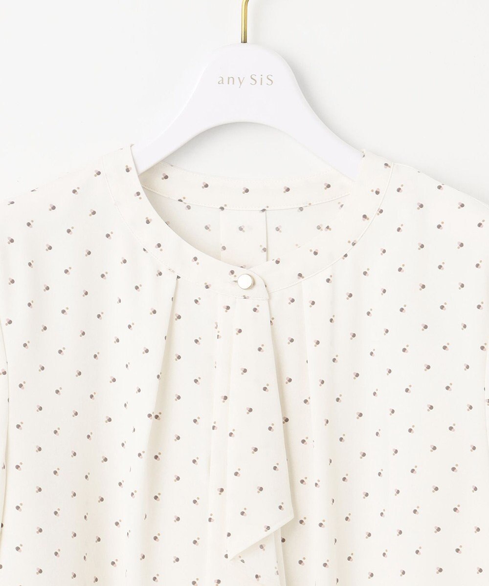 ANY SIS L 【洗える】ラッフルボウ ブラウス 