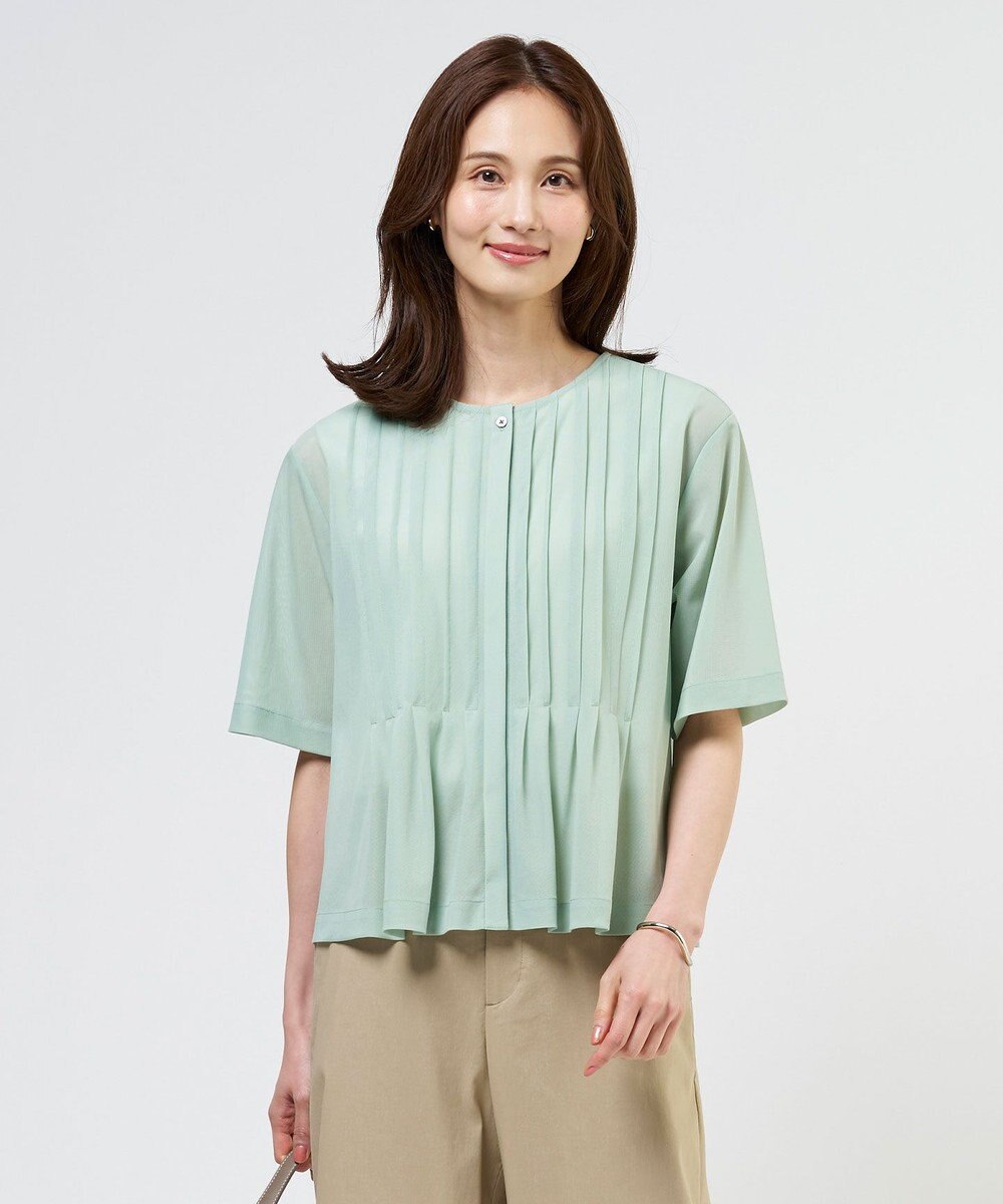 J.PRESS LADIES S シアードライトリコット フレアタック カットソー 