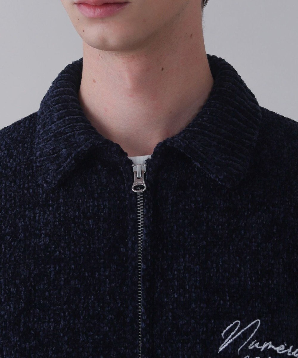 WEGO 【ユニセックス着用ITEM】ベロアモールワンポイントZIPカーディガン 