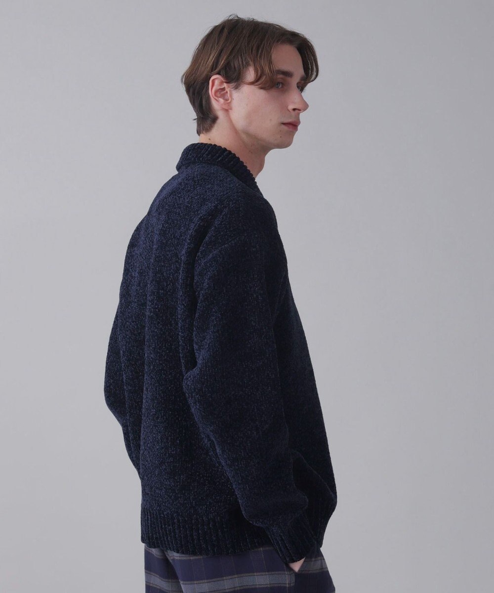 WEGO 【ユニセックス着用ITEM】ベロアモールワンポイントZIPカーディガン 