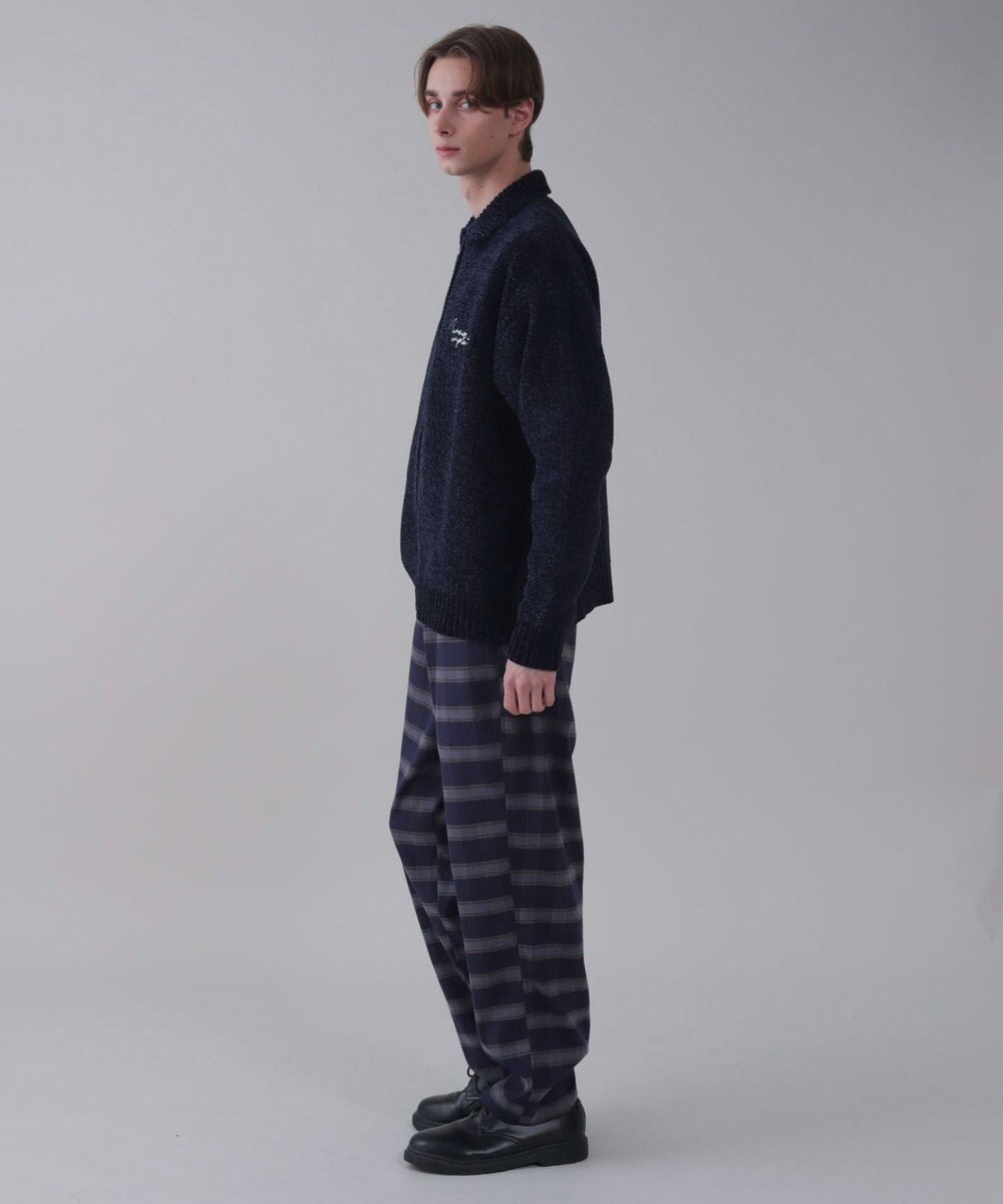 WEGO 【ユニセックス着用ITEM】ベロアモールワンポイントZIPカーディガン 