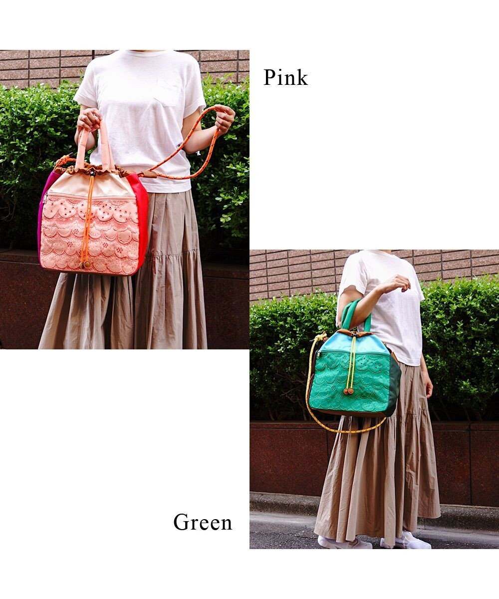 tsumori chisato CARRY スカラップレース ショルダーバッグ 2WAY ハンドバッグ 