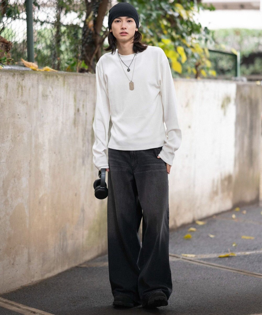 WEGO 【ユニセックス着用ITEM/MLサイズ展開】ワッフルT（LS） 