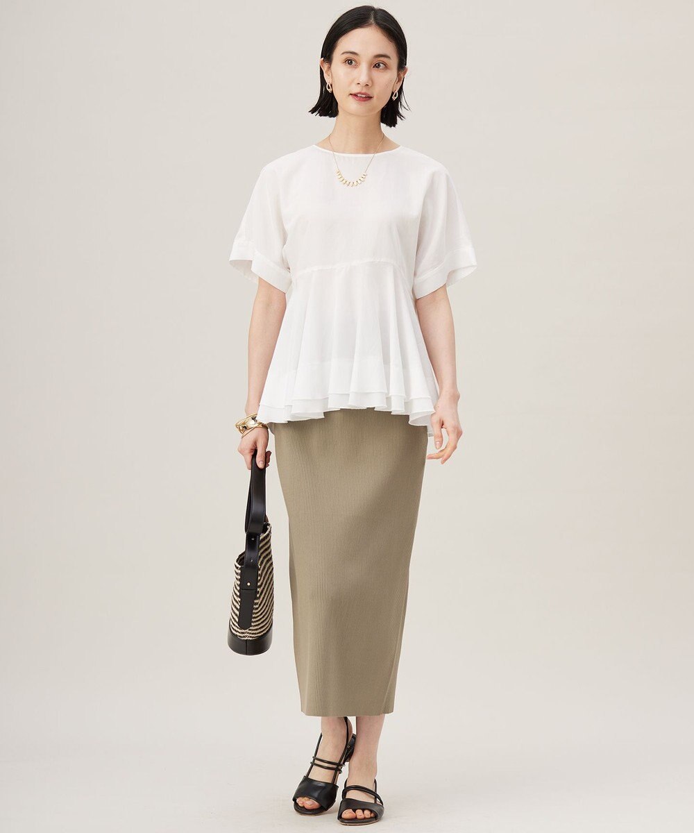 自由区 【洗える】ソフトリネンペプラム ブラウス 