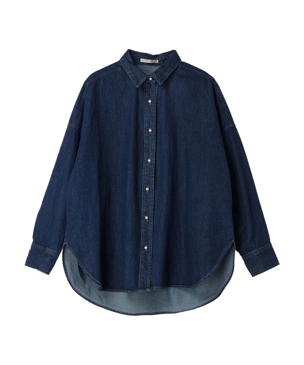 CRAFT STANDARD BOUTIQUE デニムパール釦サークルブラウス 