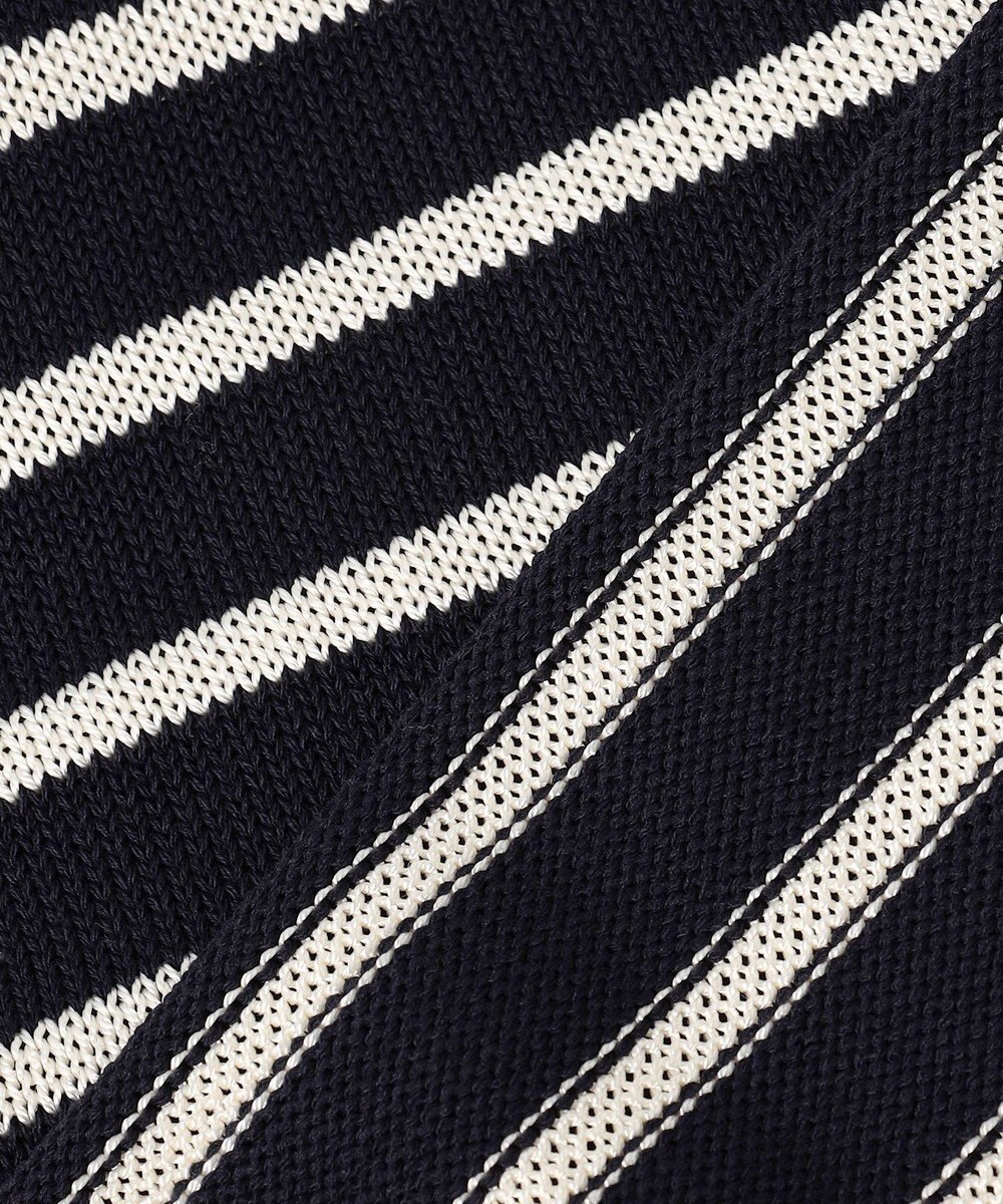 BEIGE， HELIODOR / レーヨンボーダーマリンボタンニット 