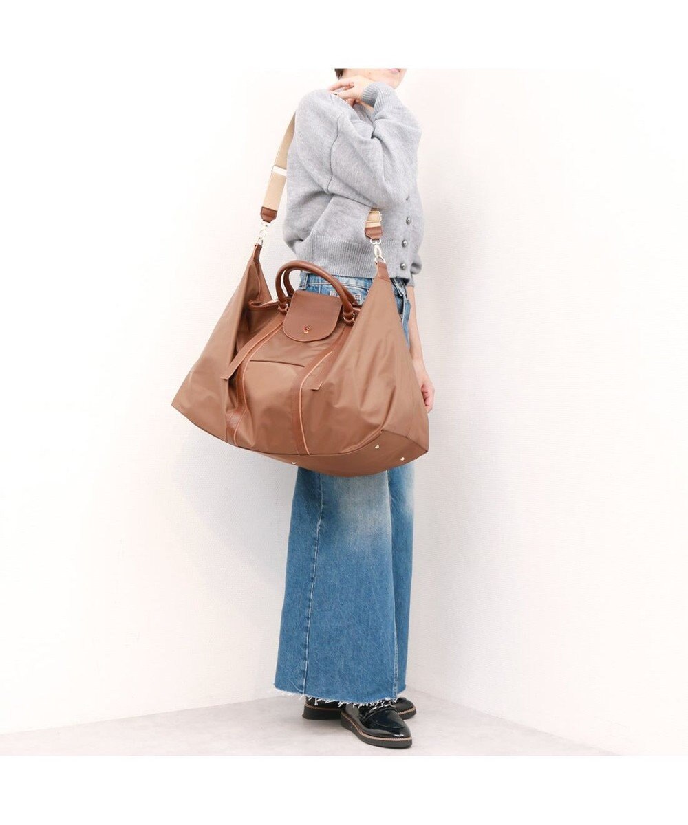 UNBILLION ペルケ perche / ナイロン×牛革かぶせジェムストーン2wayボストンバッグ 