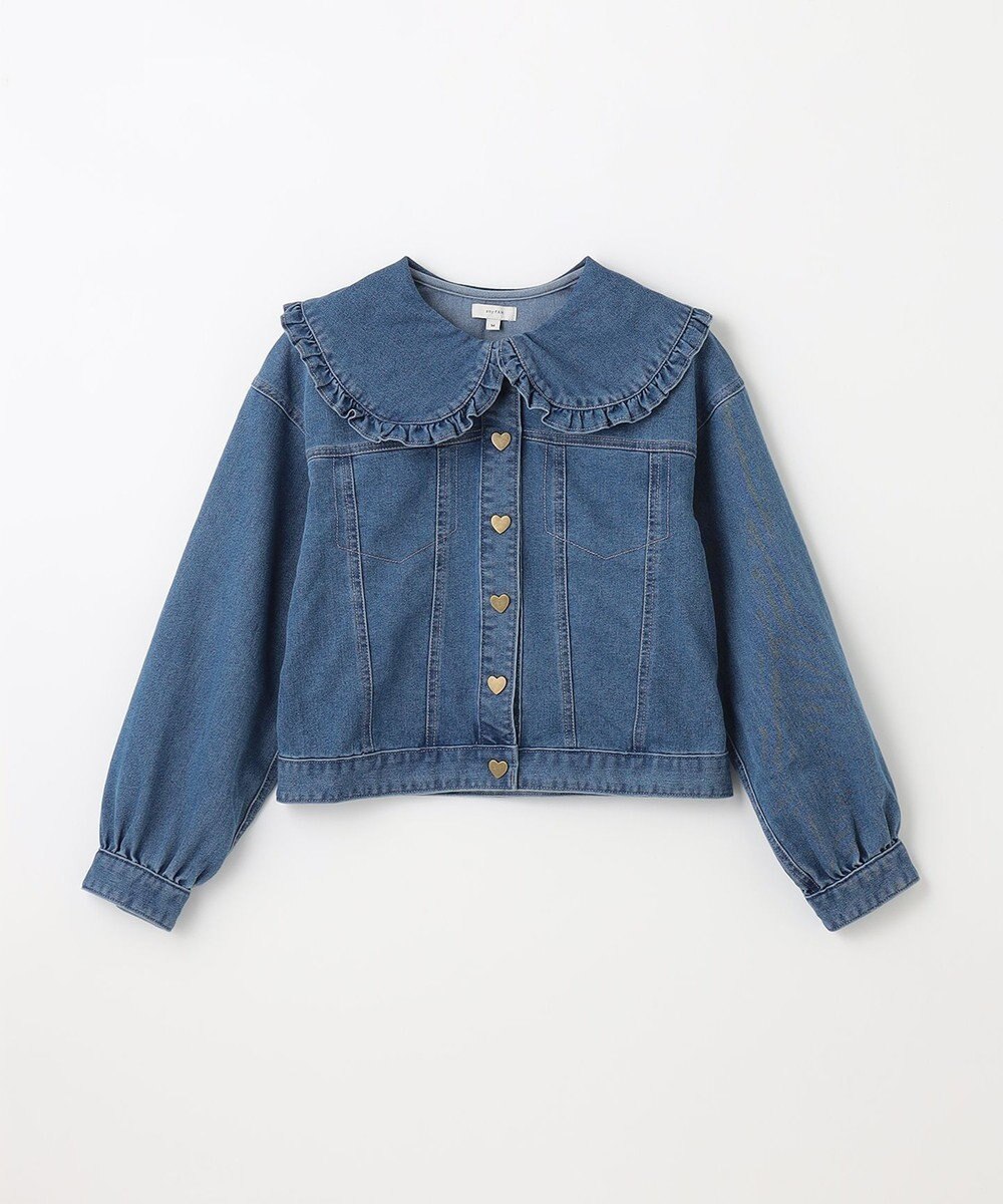 ANY KIDS フリル 襟付き デニム ジャケット 