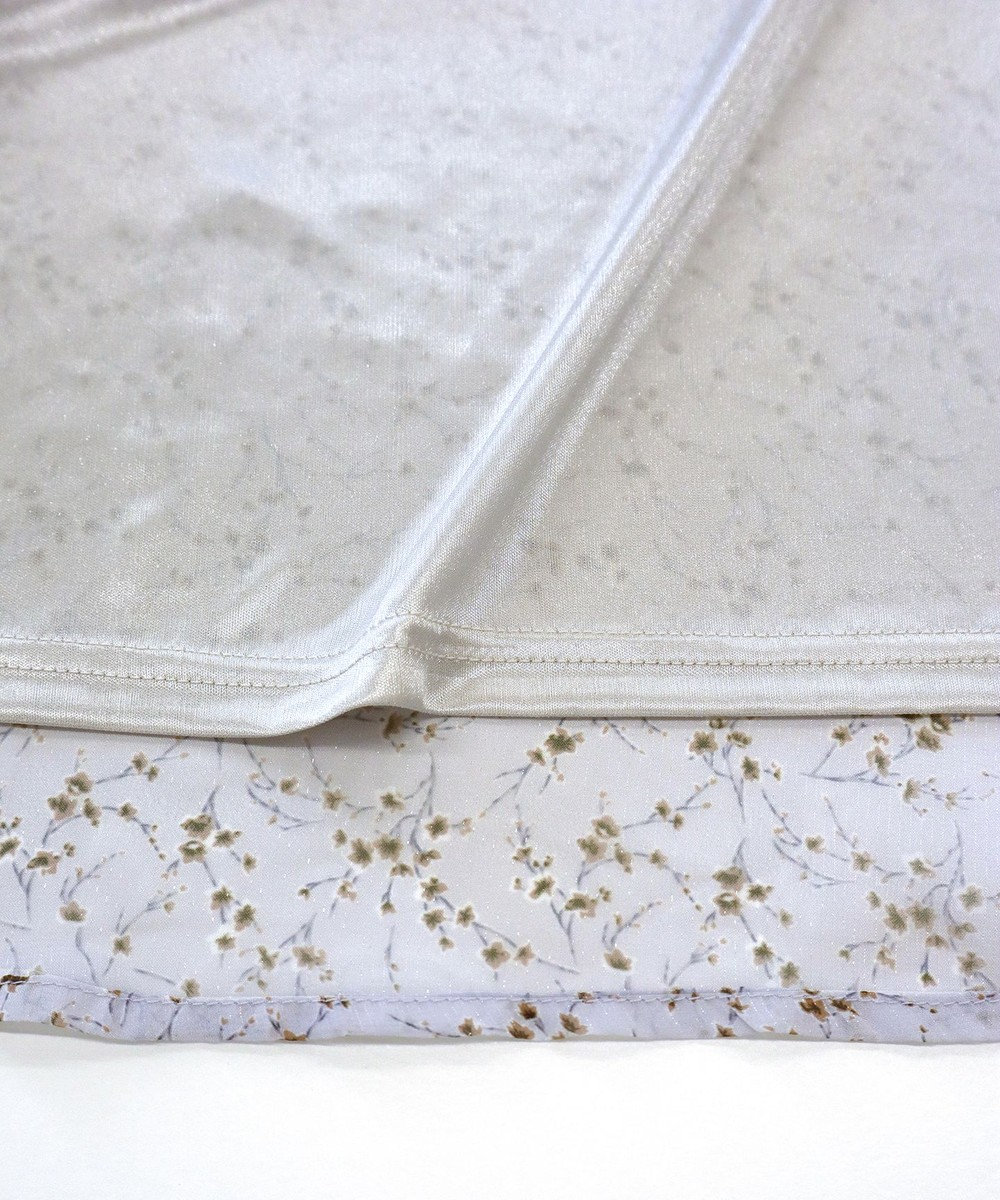 Tiaclasse L 【洗える】花柄シフォン衿ギャザーワンピース 