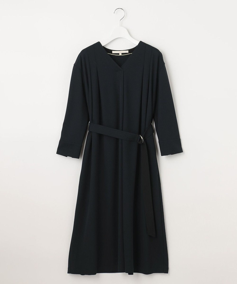 自由区 【洗える】アムンゼンジャージー Vネックワンピース 