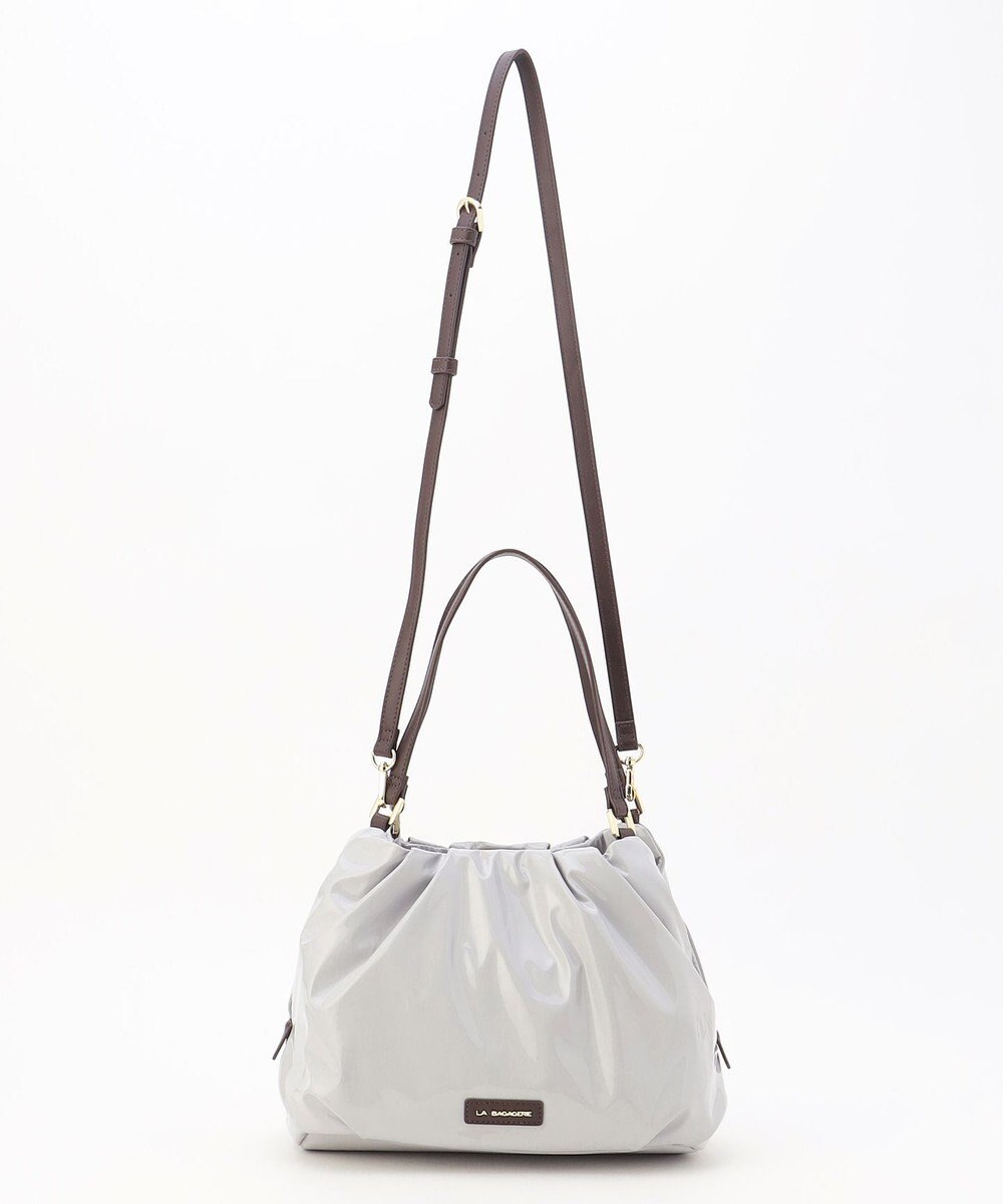 LA BAGAGERIE ソフトエナメル2WAYハンドバッグ Mサイズ 