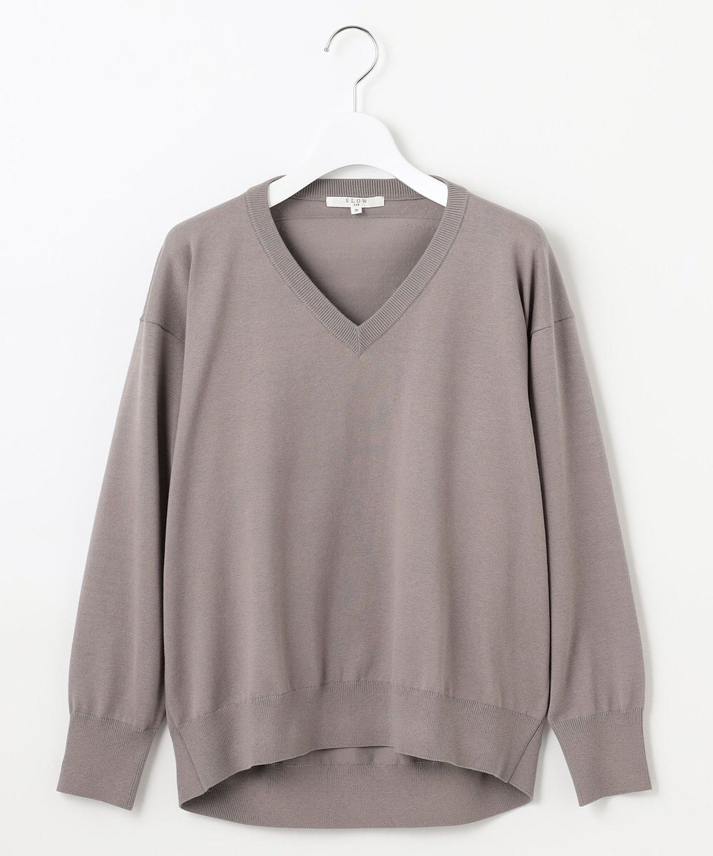 23区 【SLOW/一部店舗限定】コットンシルク Vネック ニット 