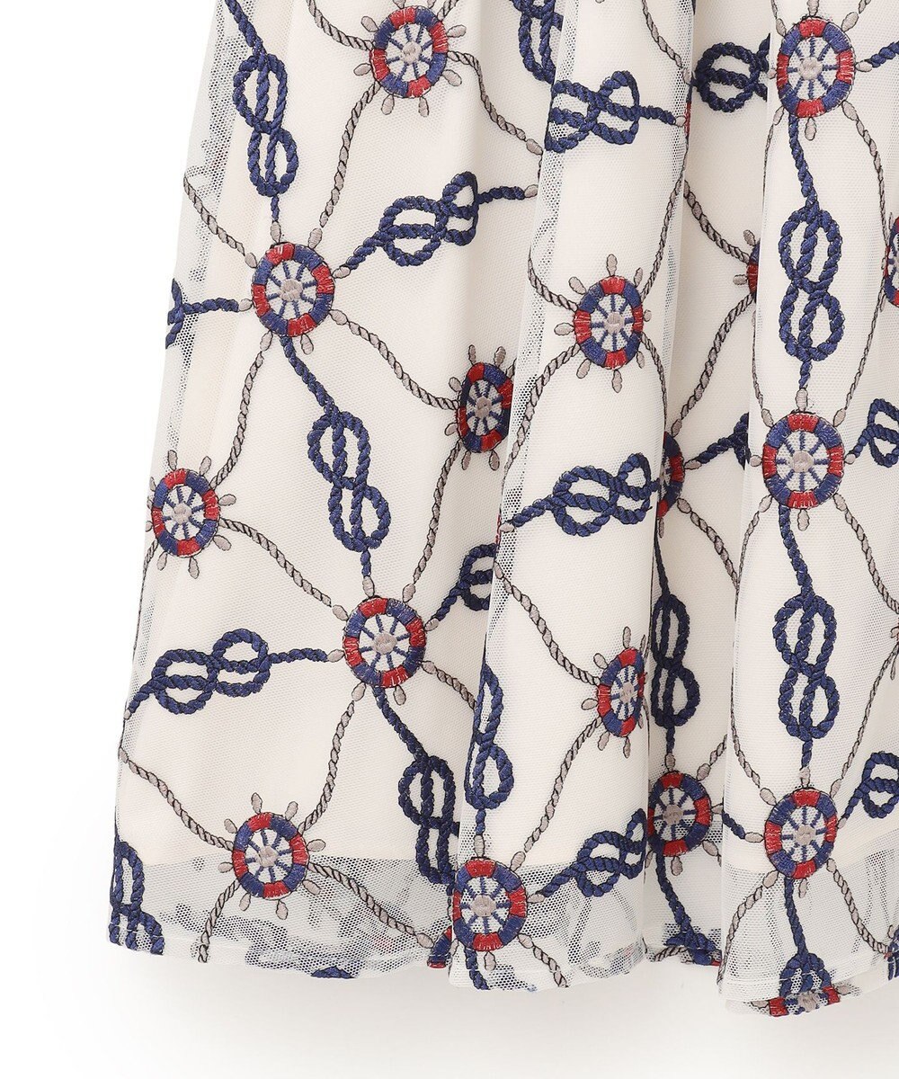 GRACE CONTINENTAL マリン刺繍チュールワンピース 