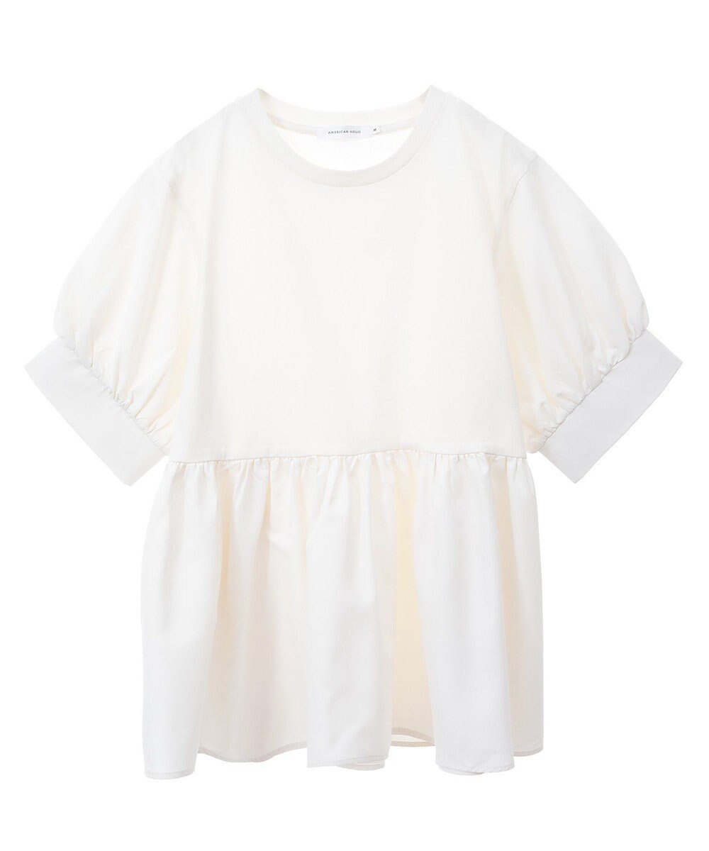 AMERICAN HOLIC 異素材切替ペプラムプルオーバー 