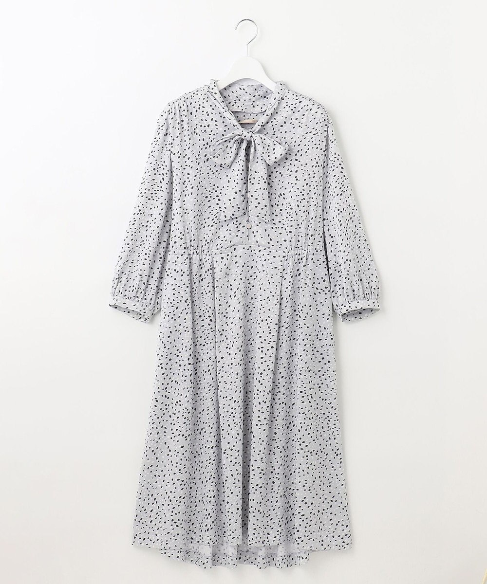 自由区 【XSサイズ～/洗える】フローイングドットプリント ワンピース 