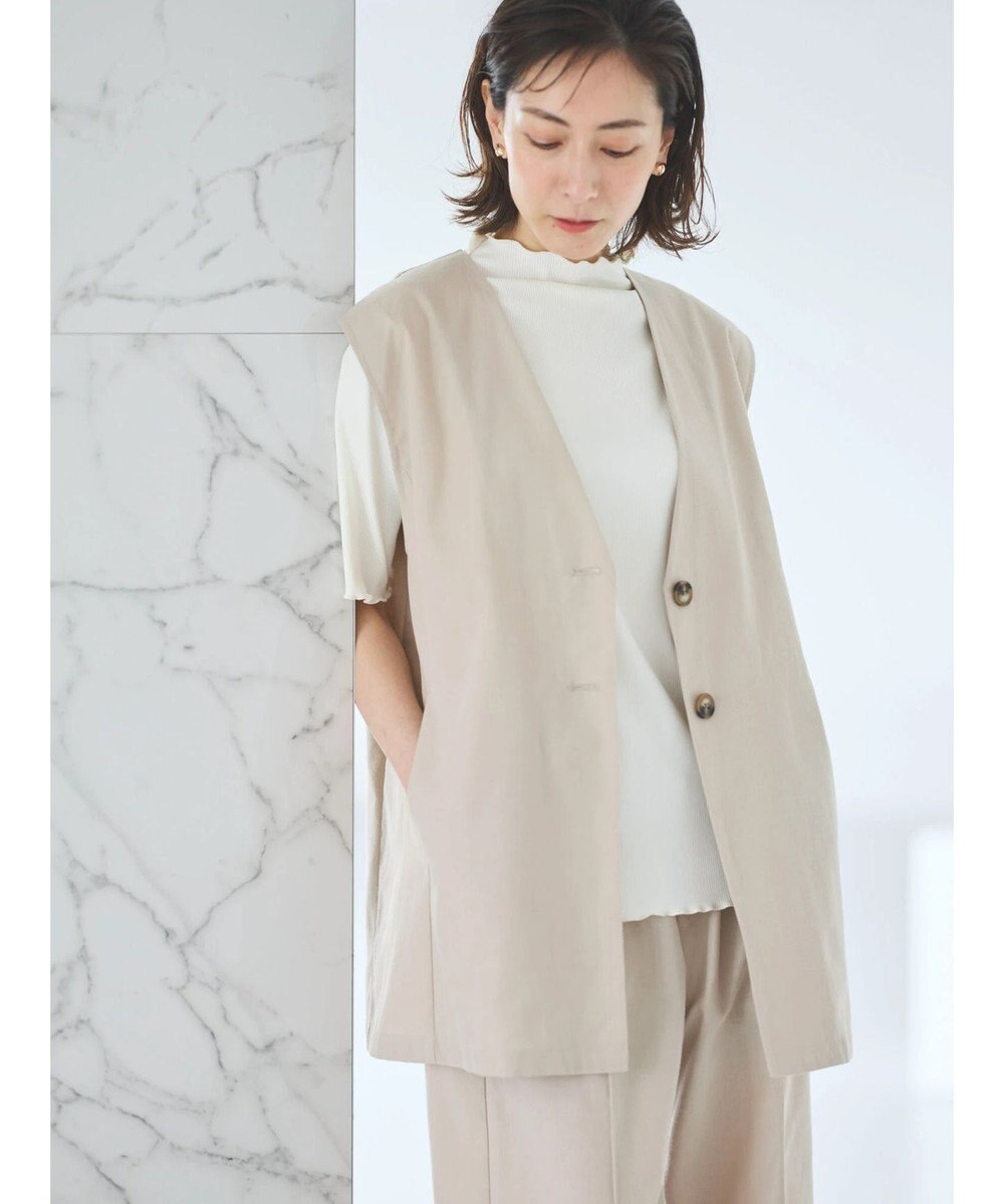 Green Parks 綿麻混シングルミディ丈ベスト 