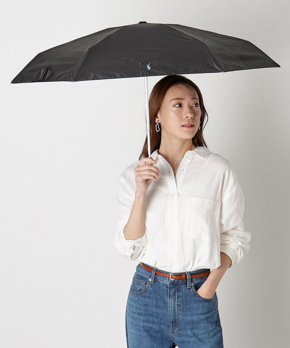 MOONBAT 【WEB限定】POLO RALPH LAUREN(ポロ ラルフローレン) 晴雨兼用日傘 折りたたみ傘 コンパクト PPワンポイント刺繍 一級遮光 遮熱 UV 