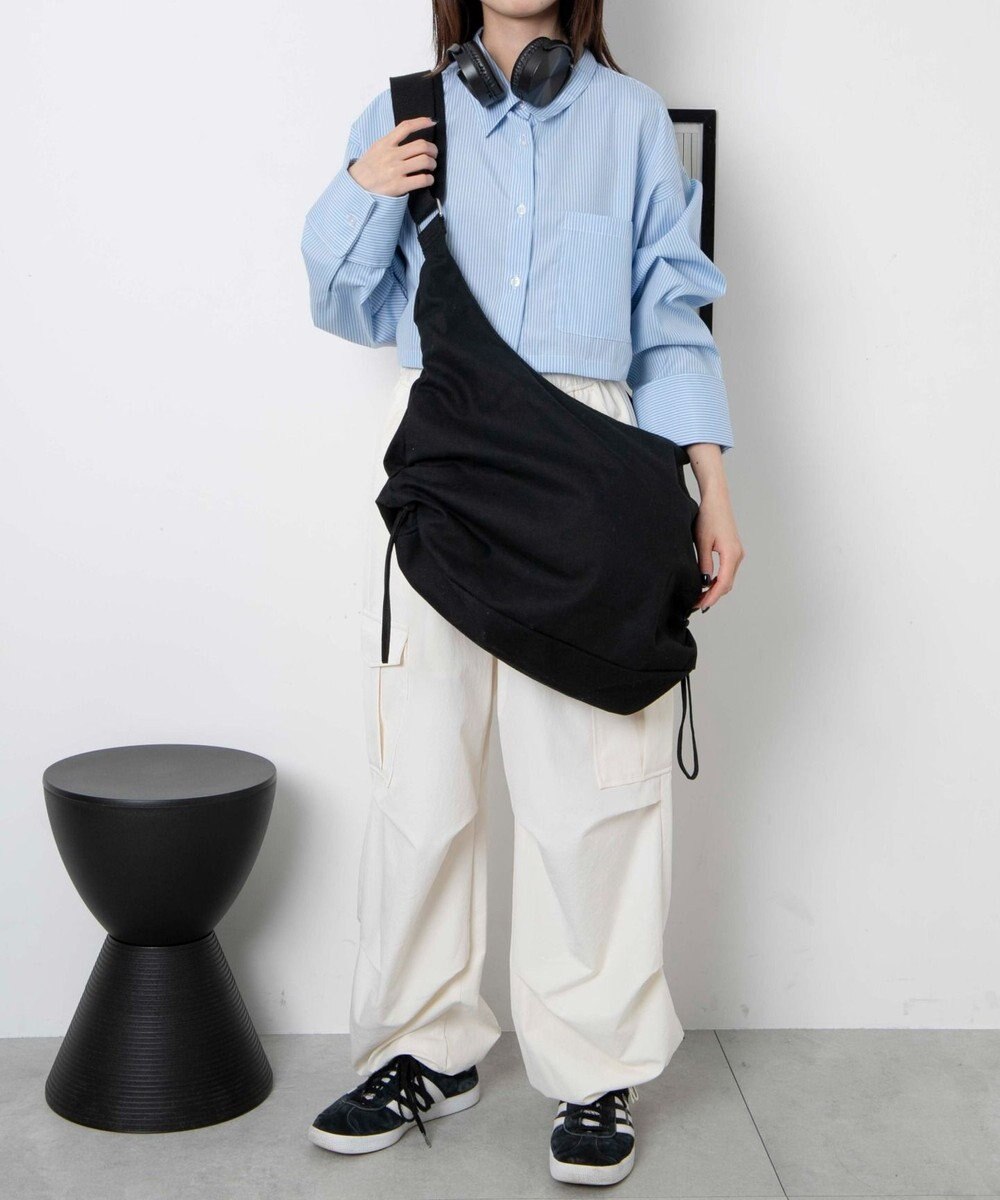 WEGO 【ユニセックスITEM/A4サイズ収納可能】サイドドロストキャンバスショルダー 