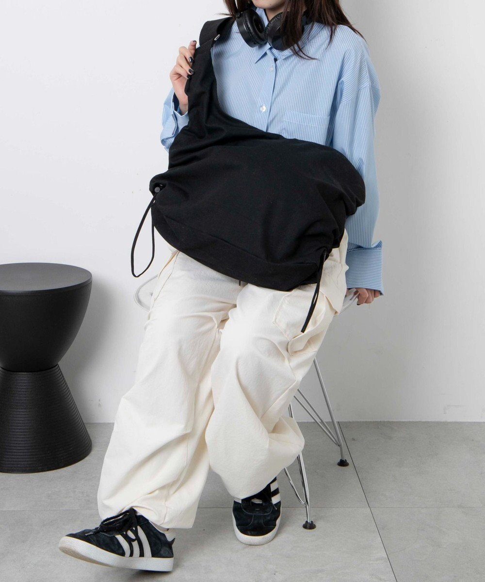 WEGO 【ユニセックスITEM/A4サイズ収納可能】サイドドロストキャンバスショルダー 