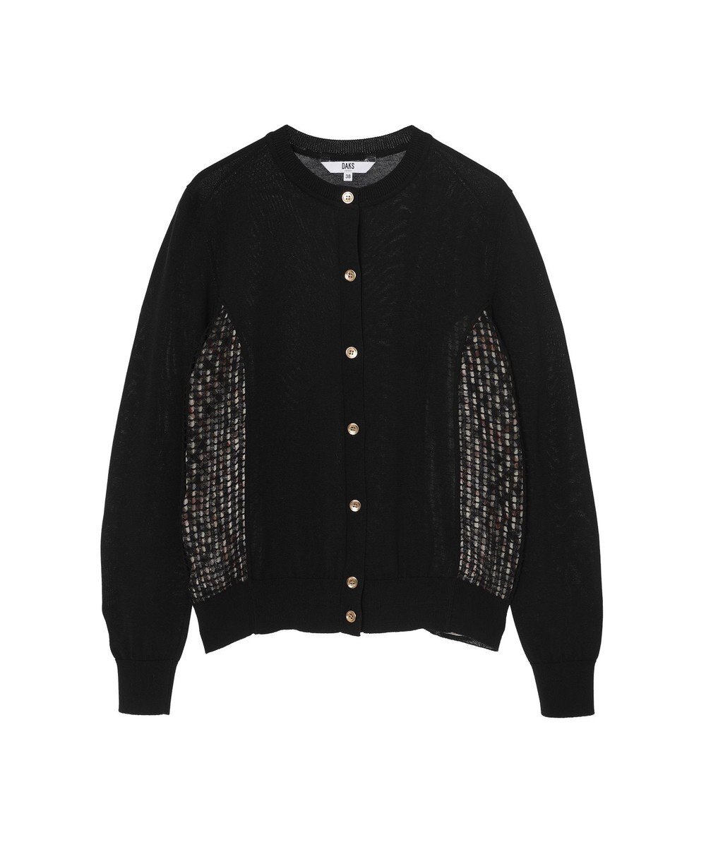 DAKS レースパネルコンビ カーディガン 