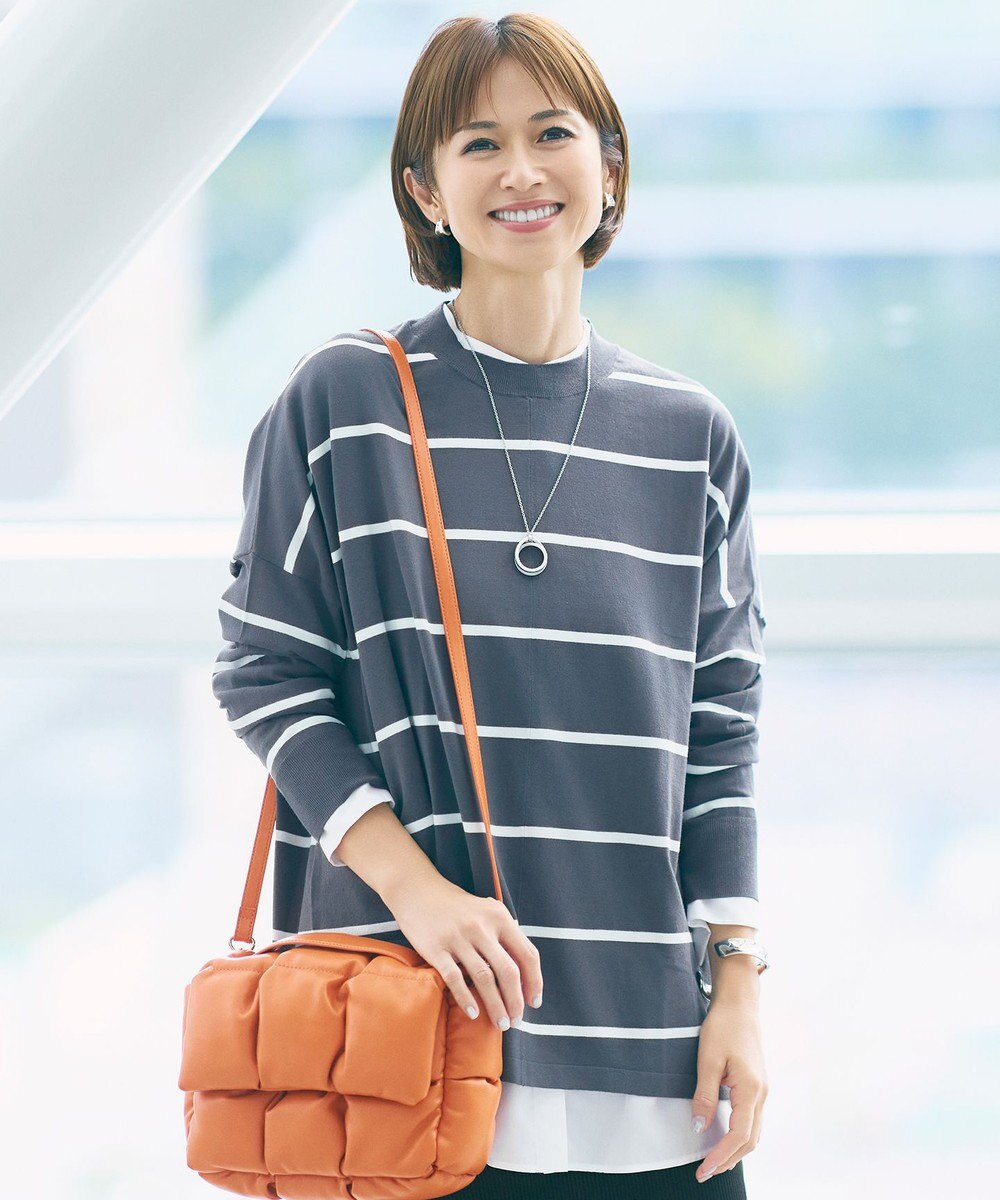 自由区 L 【WEB限定カラーあり】レーヨンストレッチ ニットT 