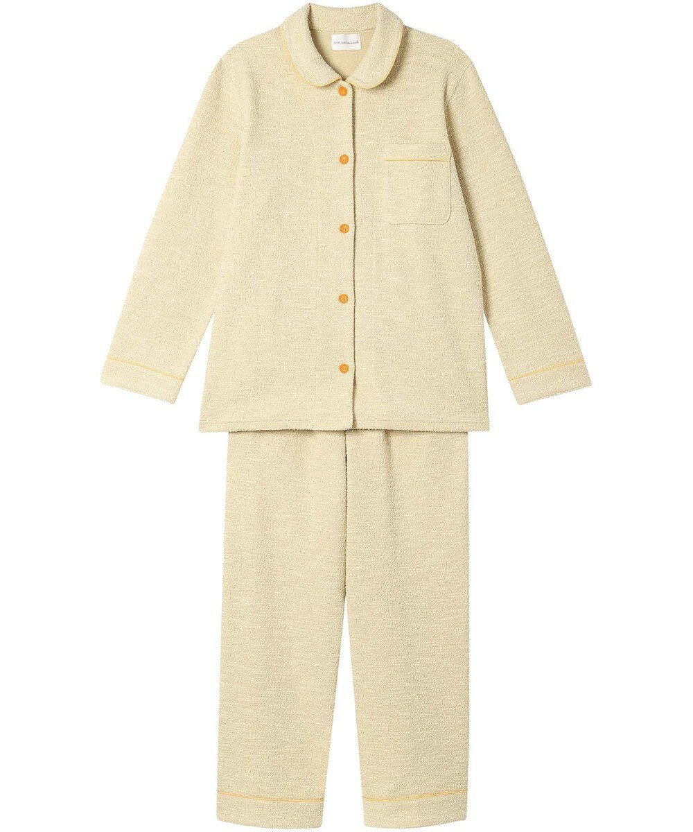 une nana cool 【綿混】カジュアルスラブツィード 長袖開襟パジャマ 