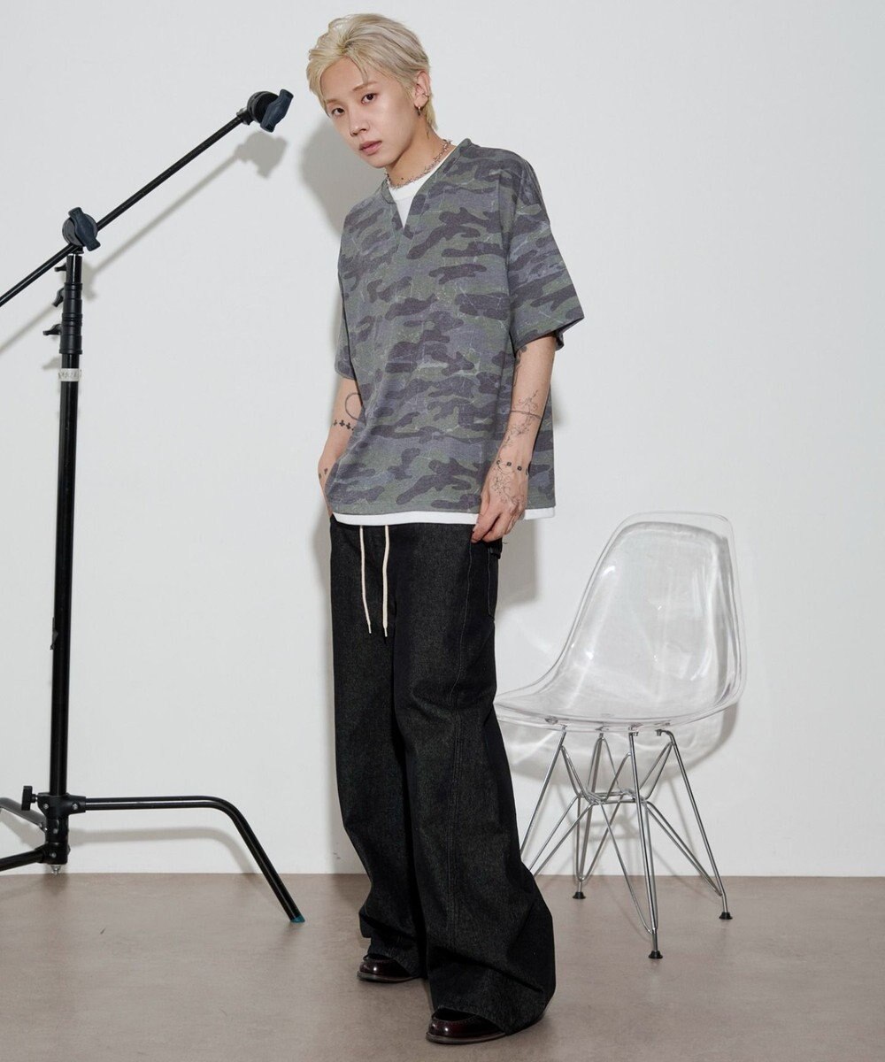 WEGO 【ユニセックス着用ITEM】キーネックフェイクレイヤードT（SS） 