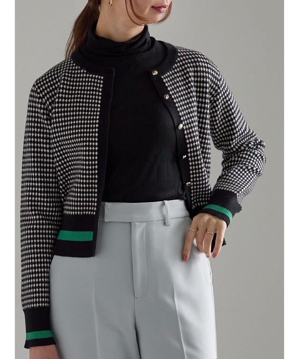 Te chichi バイカラークラシカルカーディガン 