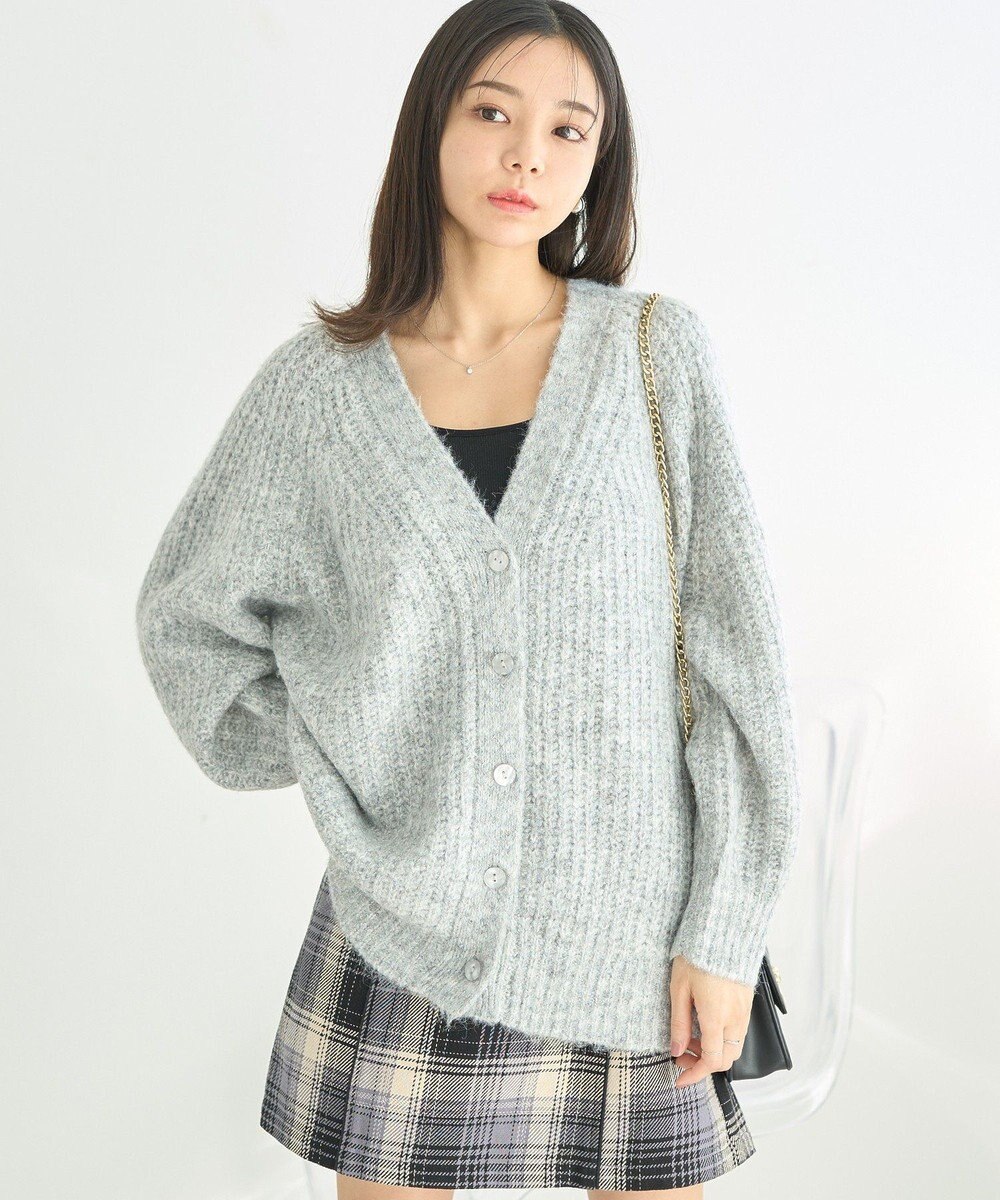 earth music&ecology ふわふわＭＩＸヤーンカーディガン 