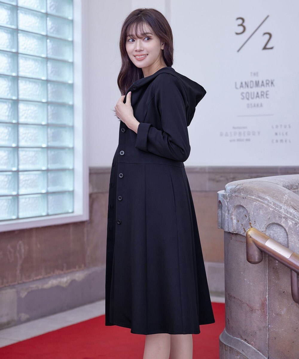 Tiaclasse L 【新色追加・洗える】フーデッドフレアコート 