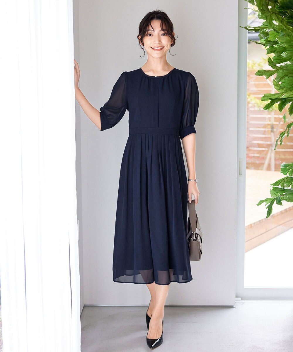 Tiaclasse 【洗える】シフォンワンピース 