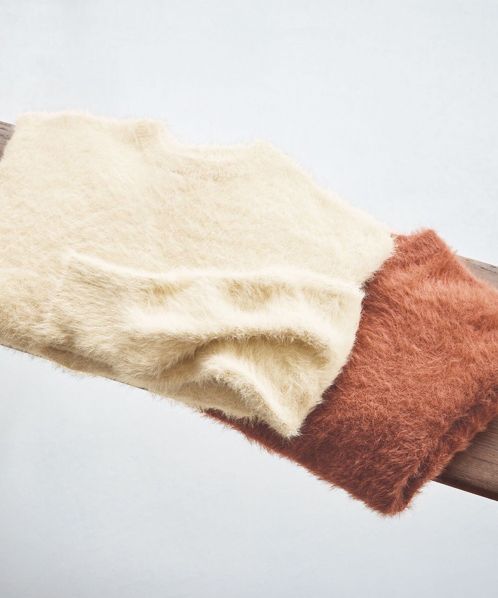 組曲 【前後着用可】2WAYナイロンファー ニット 