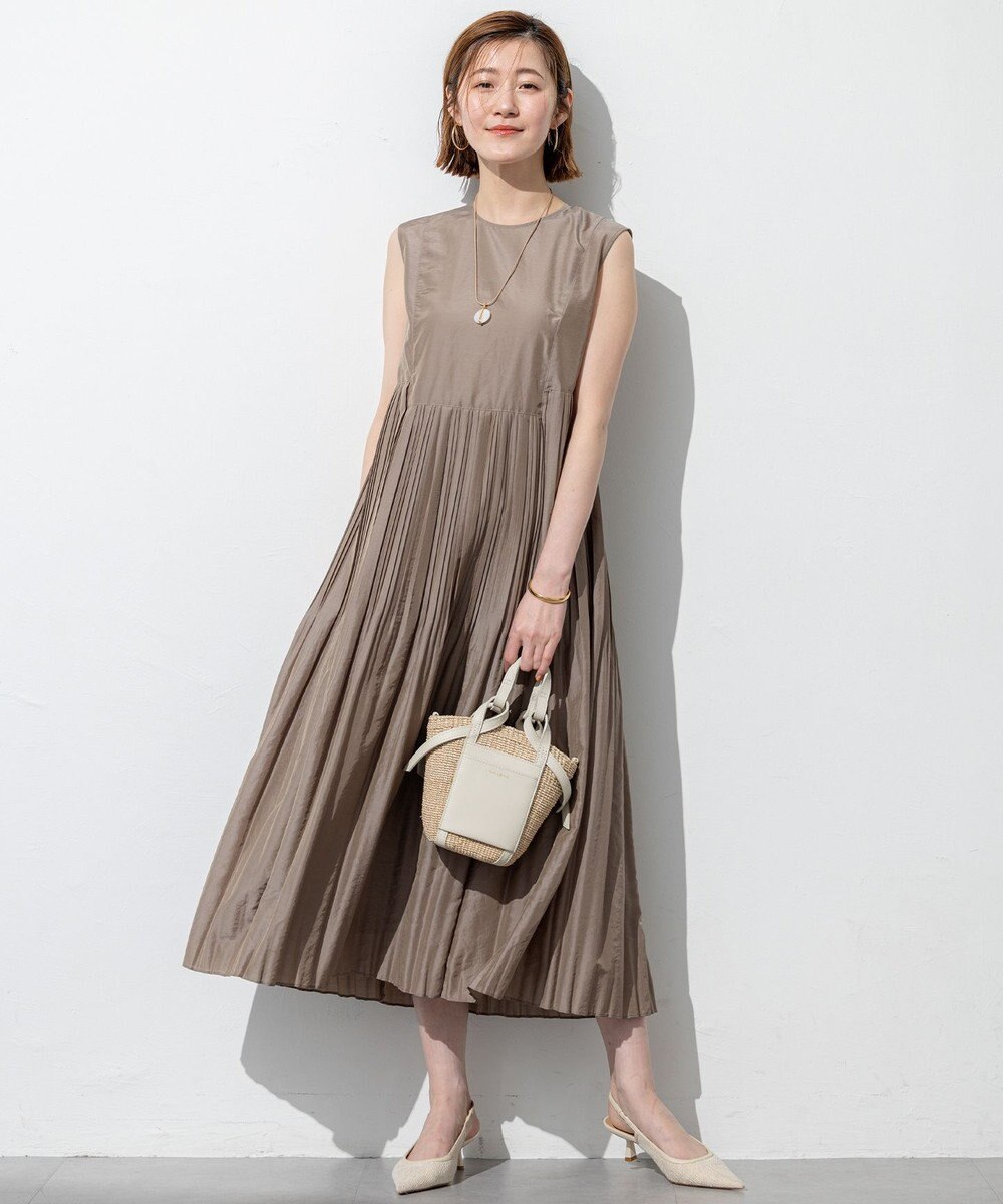 23区 【洗える】プリーツコンビ ワンピース 