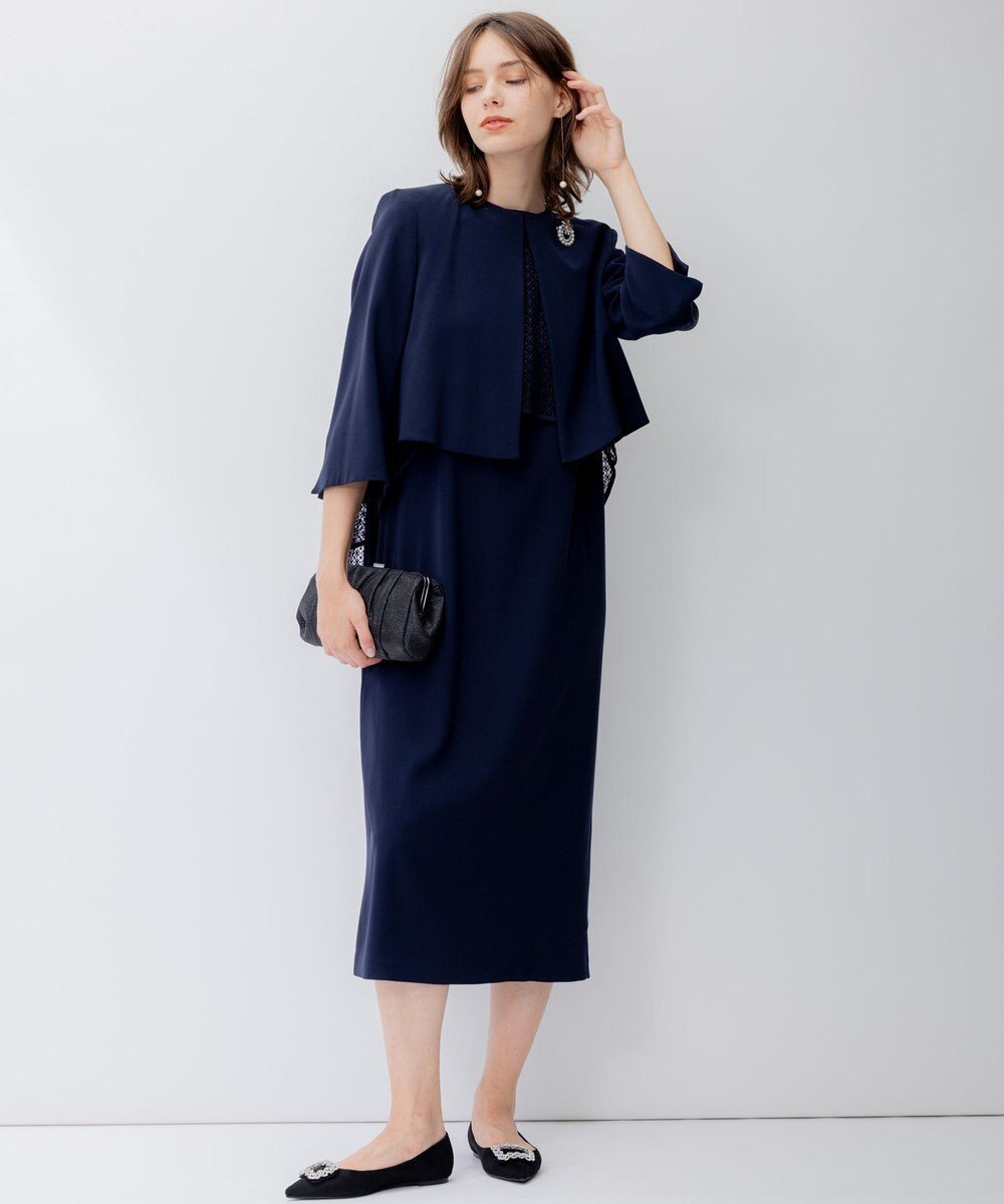 23区 【APPLAUDIR】クリスタルフラワーコンビ ドレス 