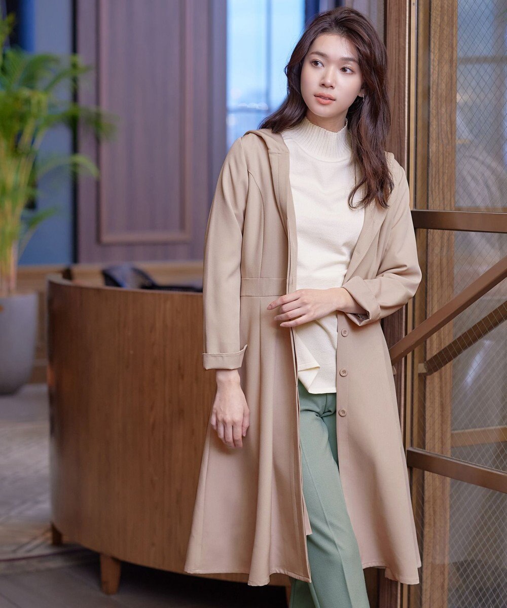 Tiaclasse L 【新色追加・洗える】フーデッドフレアコート 