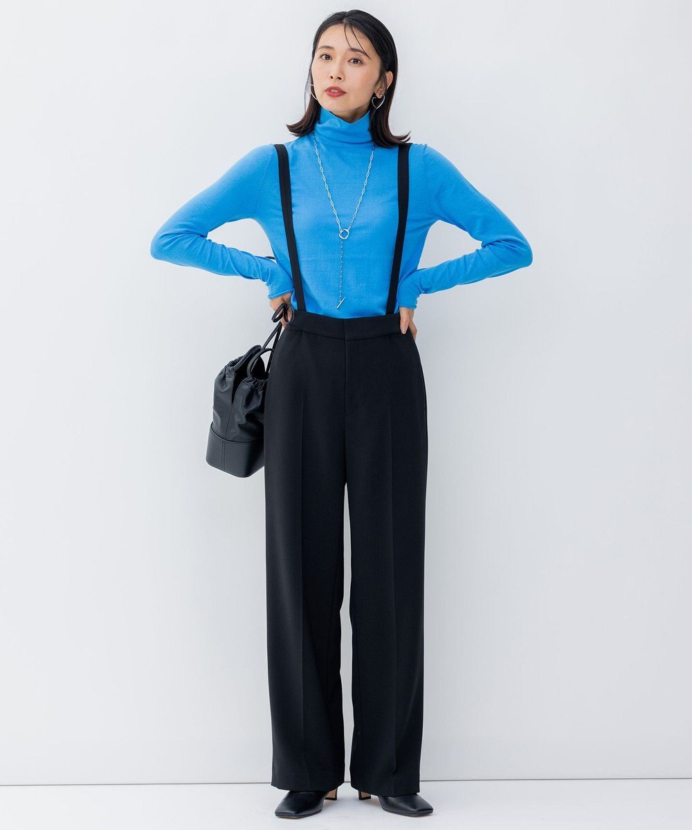 23区 【洗える】ストレッチダブルクロス サスペンダーパンツ 