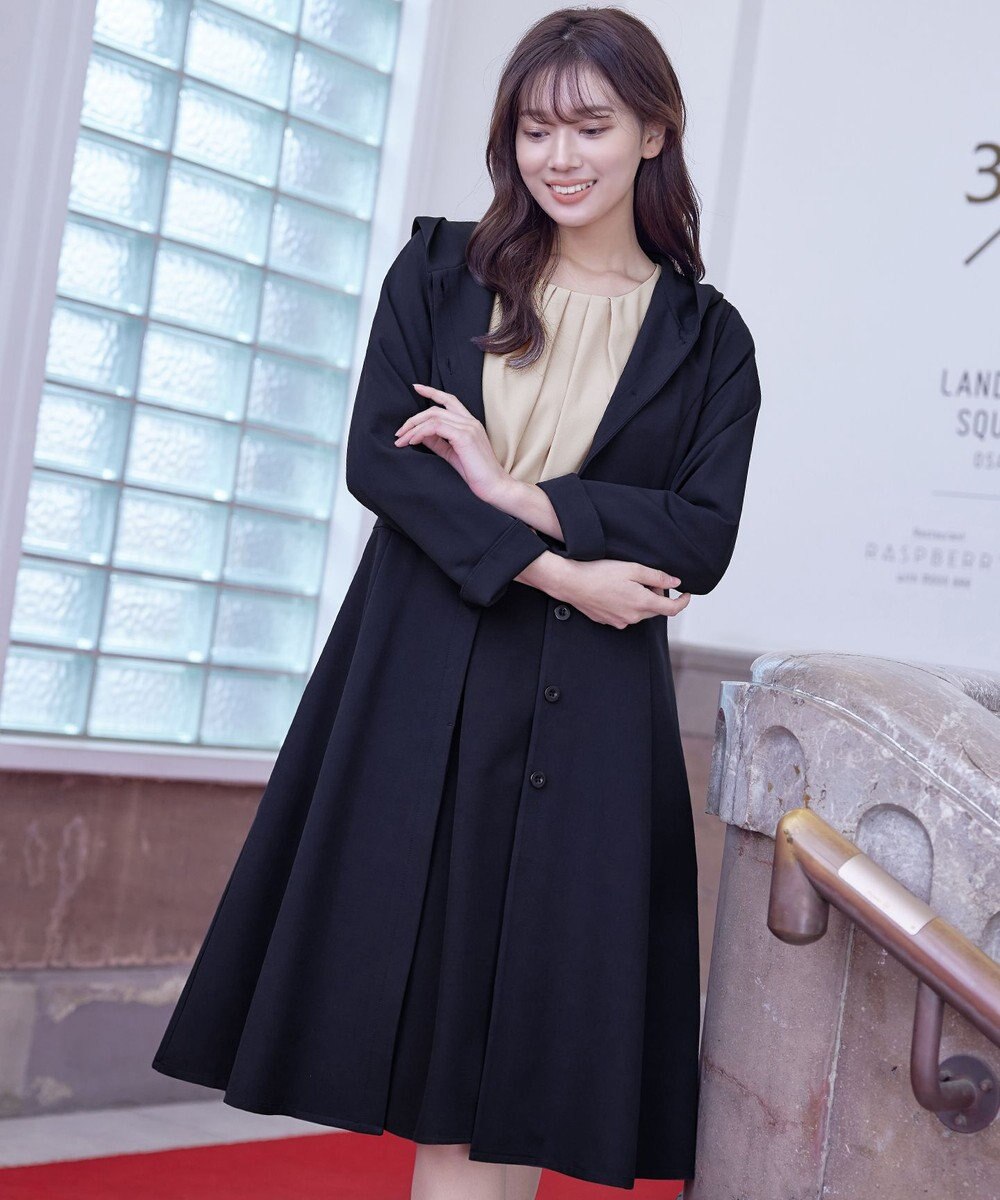 Tiaclasse L 【新色追加・洗える】フーデッドフレアコート 