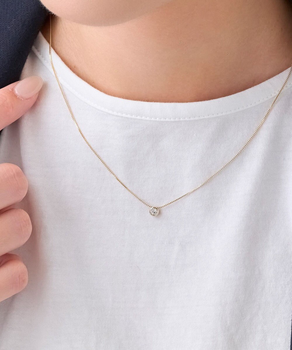 Phoebe 〈オンワード限定セット〉ラッキーホースシューピアス×シャインベゼルセッティングネックレス 